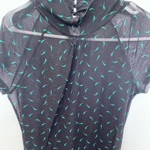 Mexx blouse, size M, black with green patterns